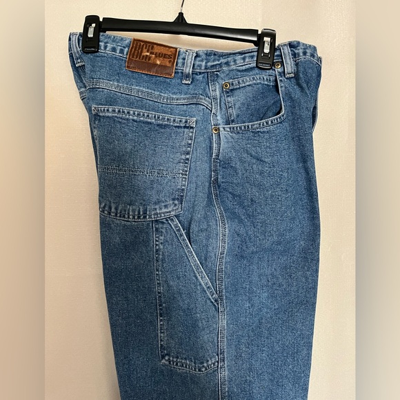 VINTAGE  BCC MEN'S CARPENTER BLUE JEANS. SIZE 34/32. Pre-owned - Picture 3 of 6